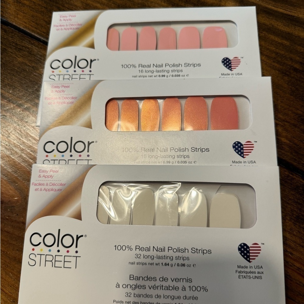 NWT: Color Street 3 UNOPENED Himalayan Salt 100% Real Nail Polish Strips Easy 🤩